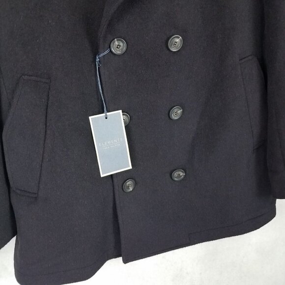 NEW Jack Victor Elements Men's L Kai Double Breasted Coat in Dark Burgundy Wool - Picture 3 of 15